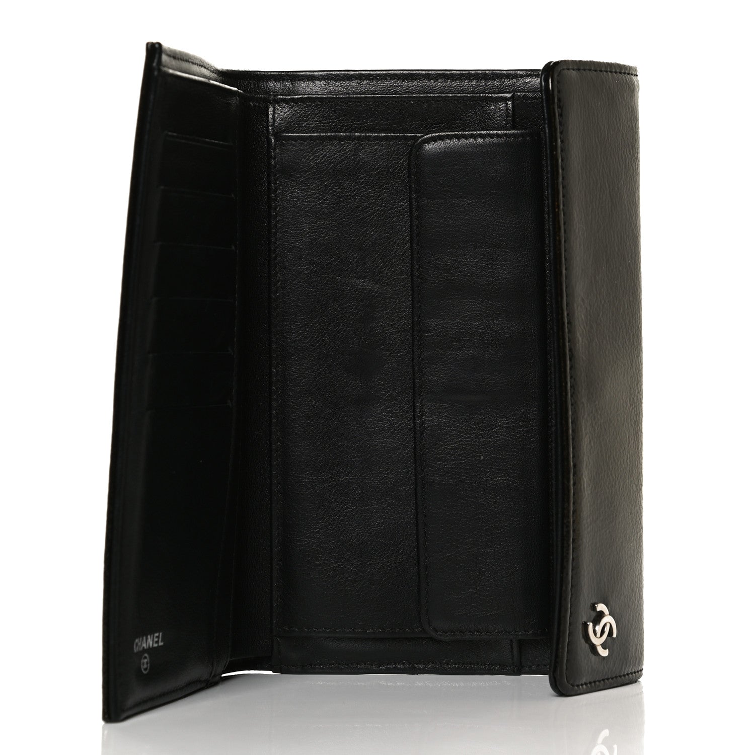 Chanel Patent Goatskin Large Flap Wallet Dark Brown 7 of 10