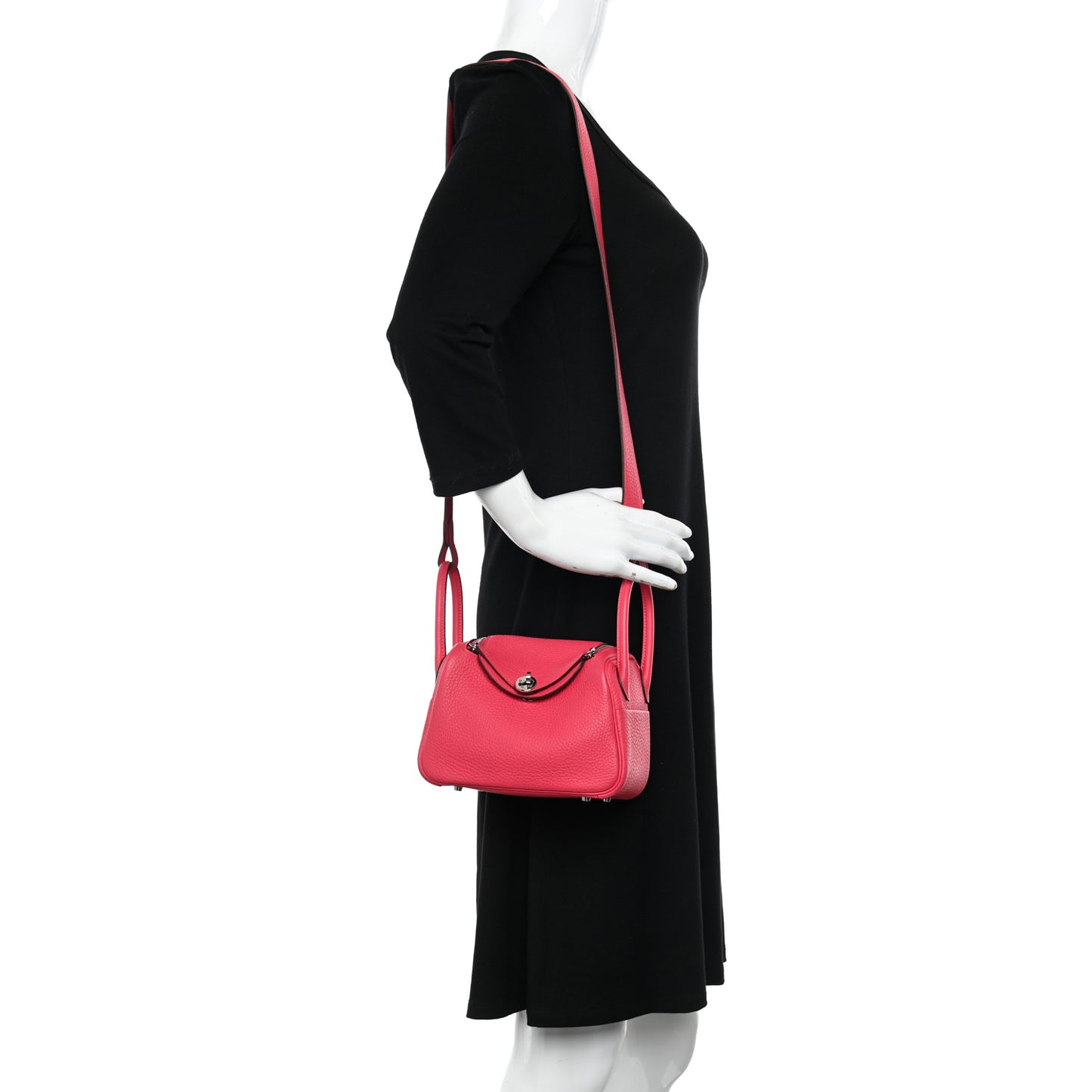 Taurillon Clemence Mini Lindy 20 Rose Extreme