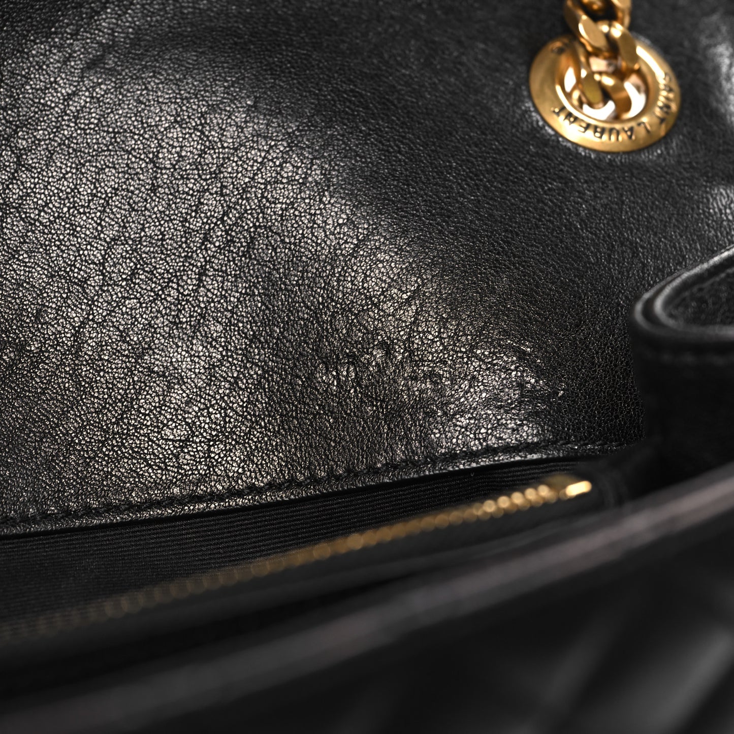 Goatskin Mixed Matelasse Triquilt Large Monogram Satchel Black