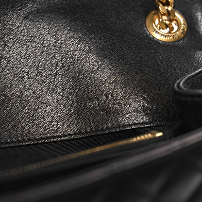 Saint Laurent Goatskin Mixed Matelasse Triquilt Large Monogram Satchel Black 11 of 12