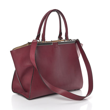 Fendi Vitello Dolce Marmol Shiny Nappa Petite 3Jours Tote Bordeaux 2 of 11