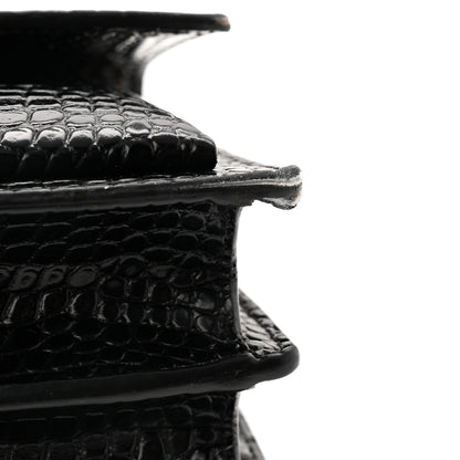 Saint Laurent Calfskin Crocodile Embossed Medium Monogram Sunset Black 12 of 12