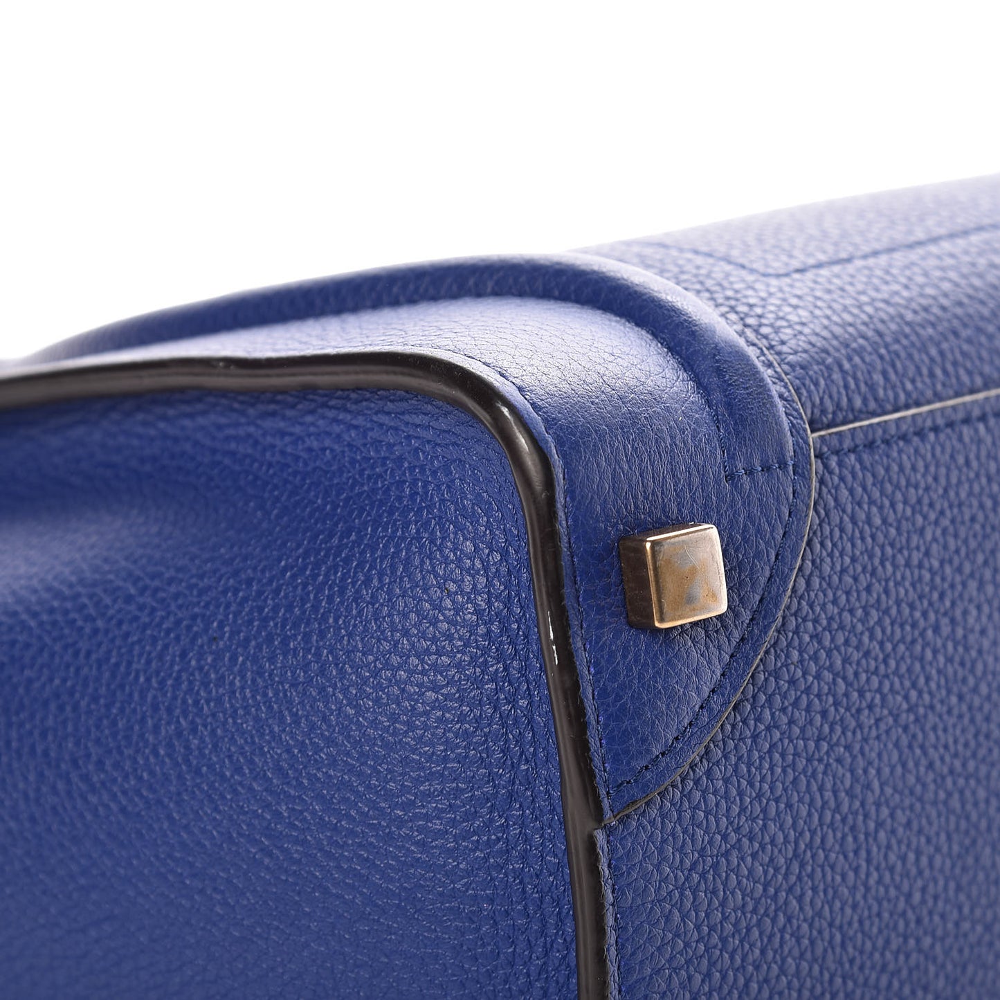 Drummed Calfskin Micro Luggage Indigo