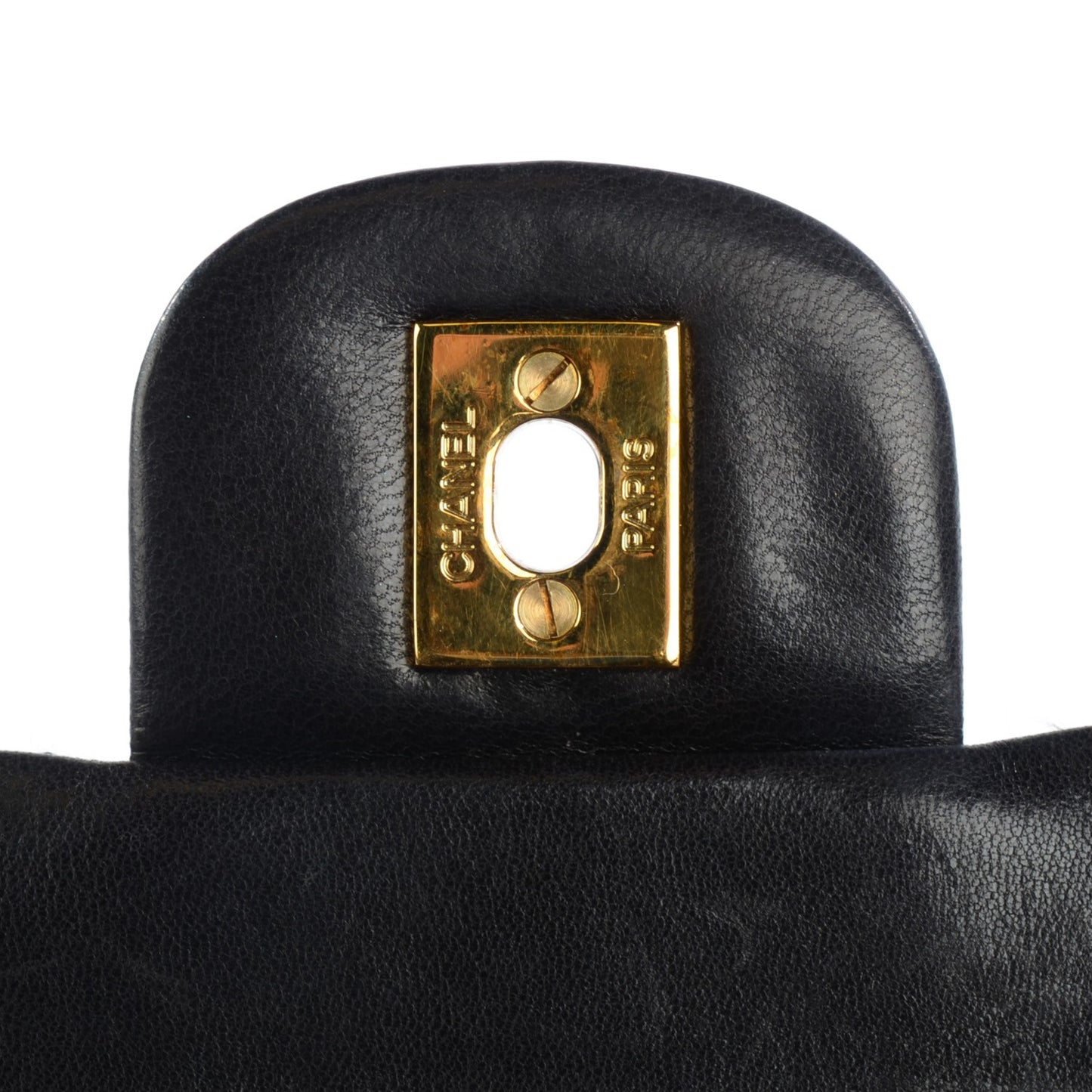 Lambskin Quilted Medium Double Flap Black