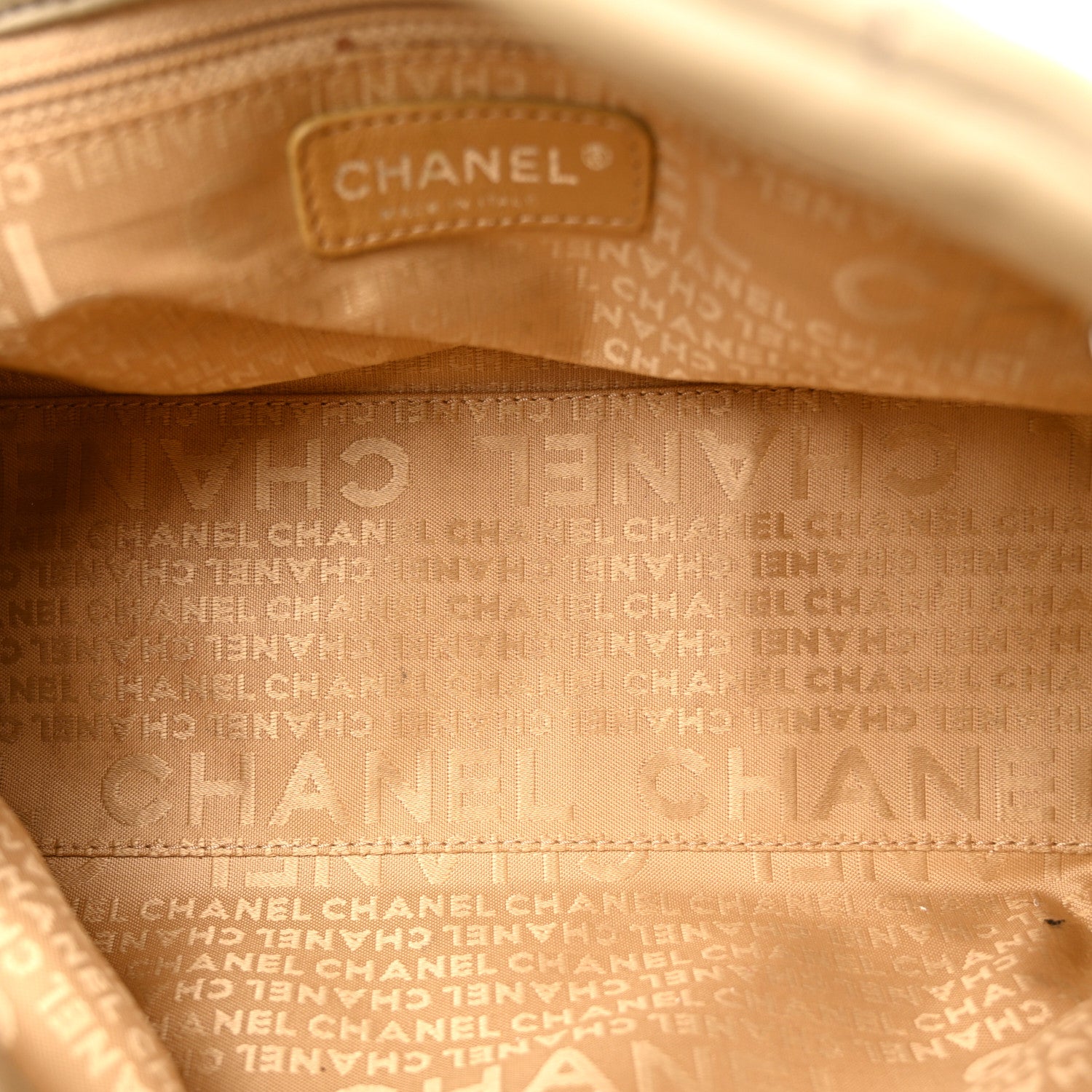 Chanel Lambskin Stitched Accordion Tote Beige 5 of 10