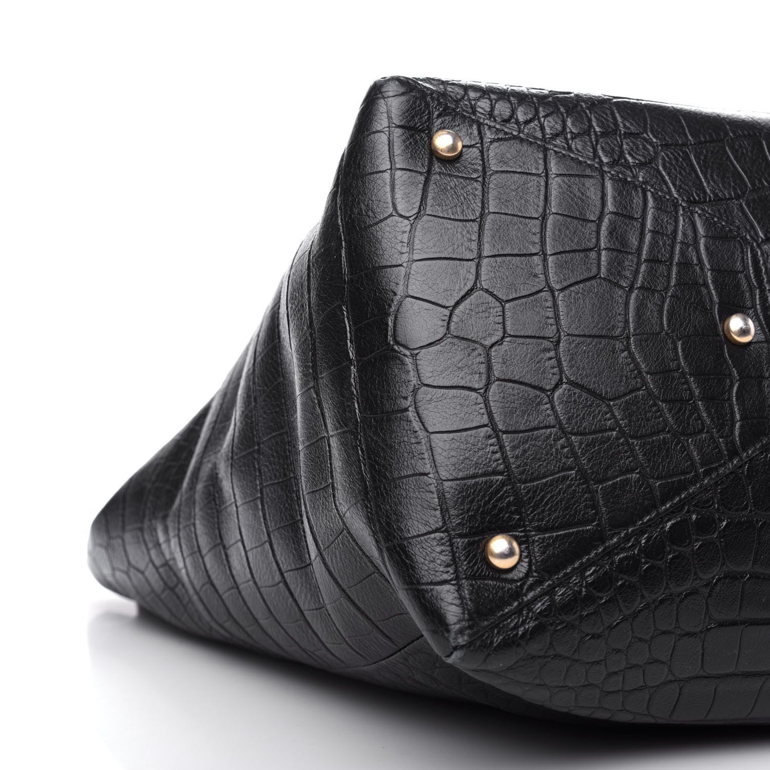 Chanel Calfskin Crocodile Embossed Large Cocodile Shopping Tote Black 8 of 10
