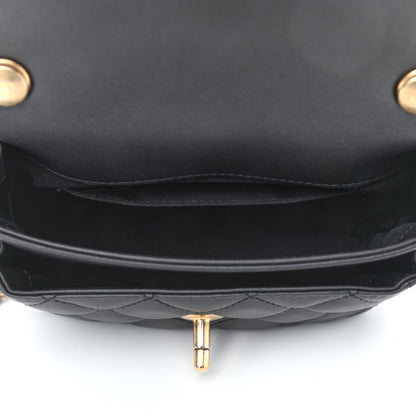 Chanel Calfskin Quilted Top Handle Flap Black 4 of 9