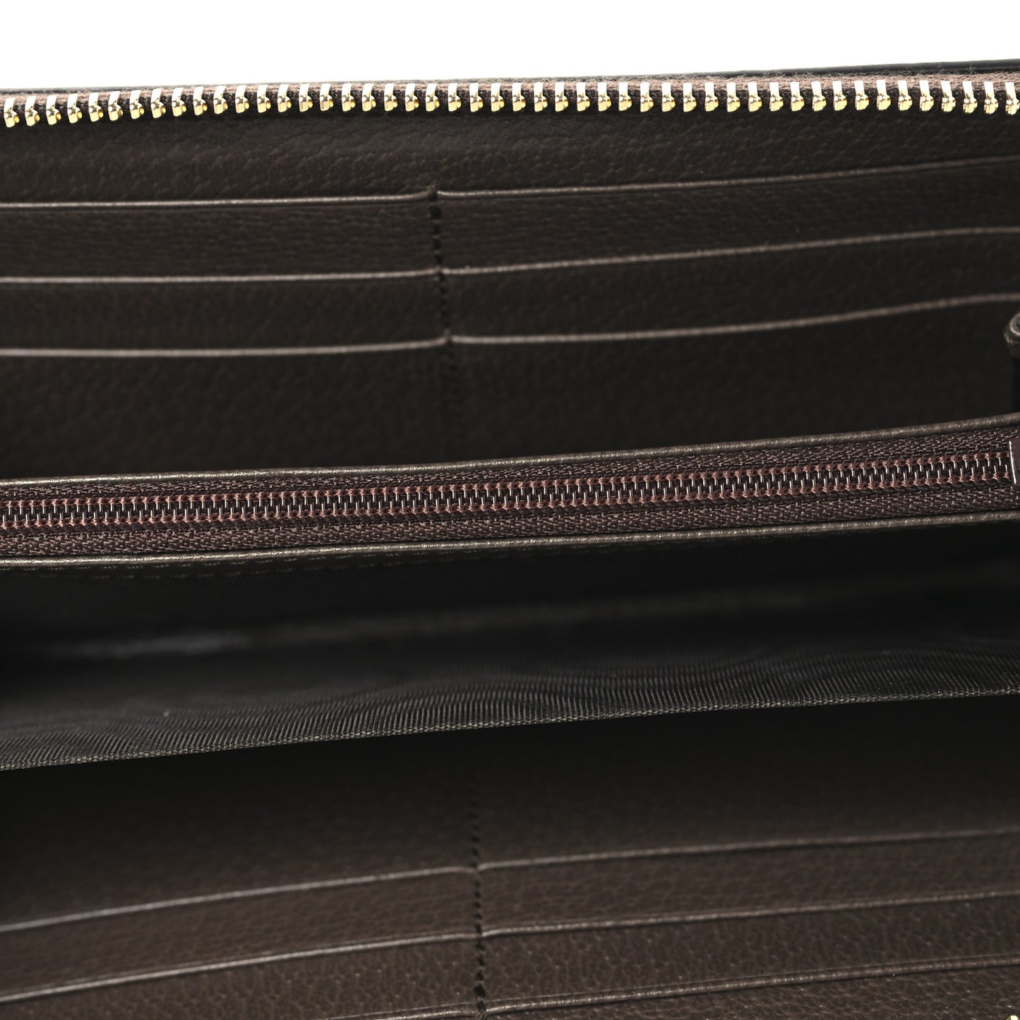 GG Supreme Monogram Web Ophidia Zip Around Wallet Brown