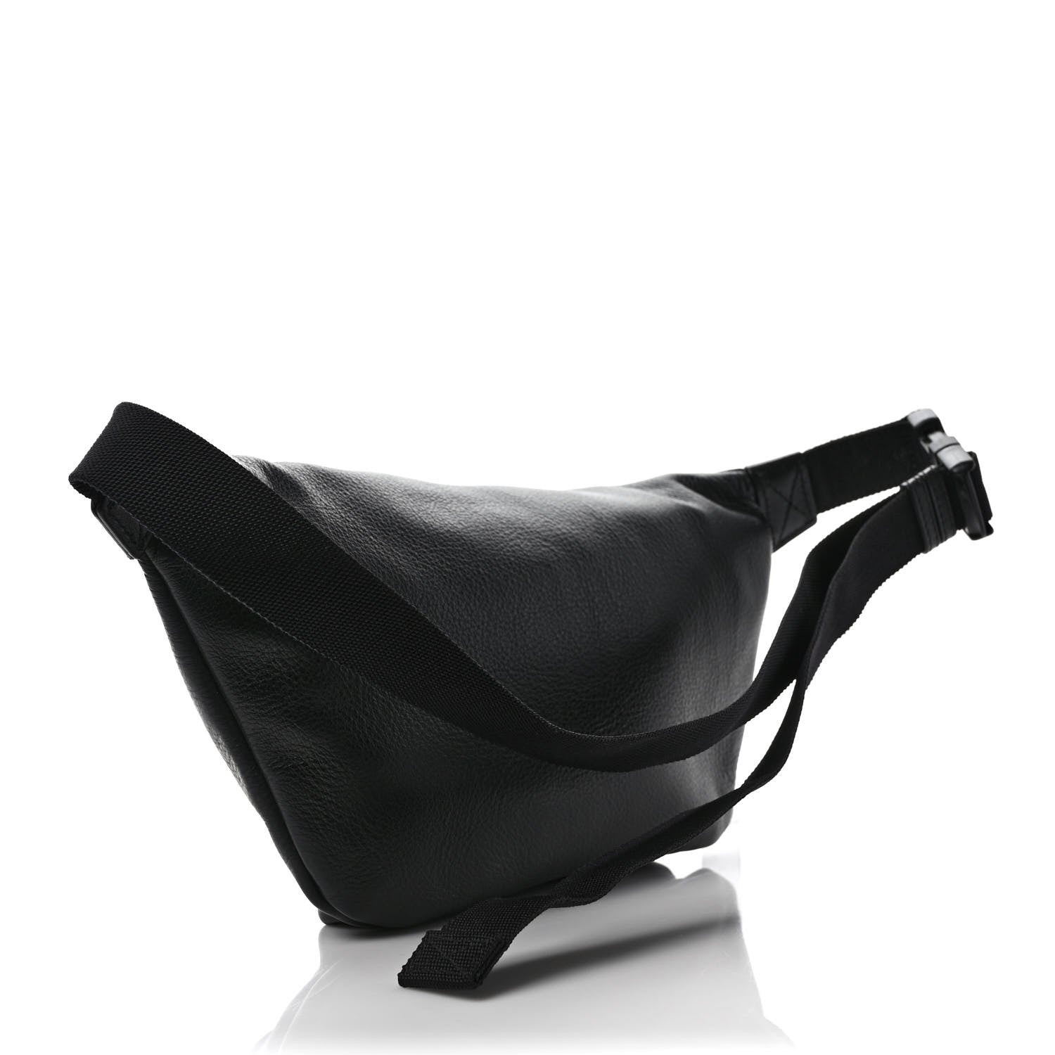 Balenciaga Smooth Calfskin Logo Large Everyday Beltpack Black White 2 of 12