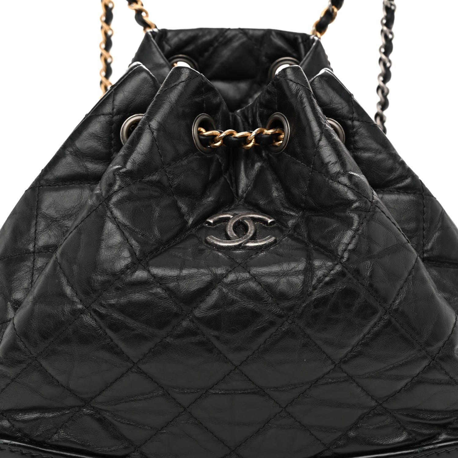 Chanel Aged Calfskin Quilted Small Gabrielle Backpack Black 8 of 10