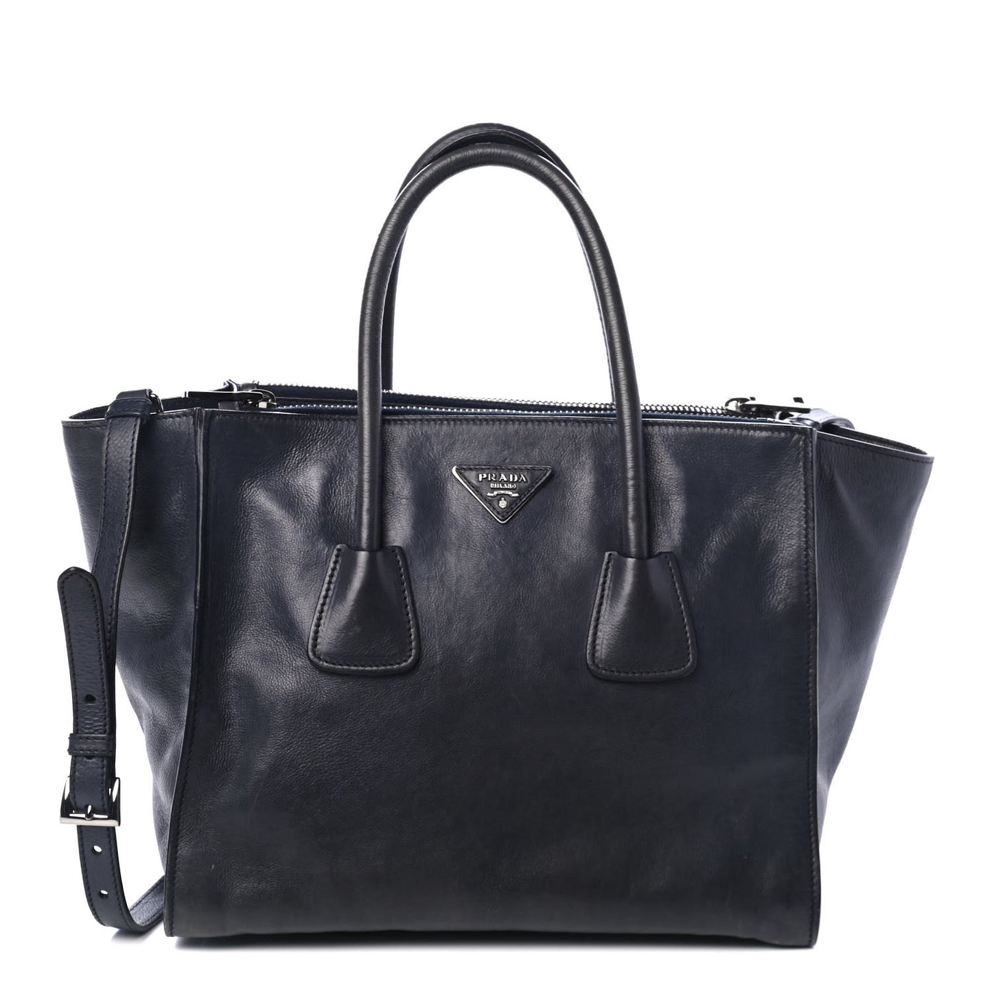 Glace Calf Twin Pocket Tote Denim
