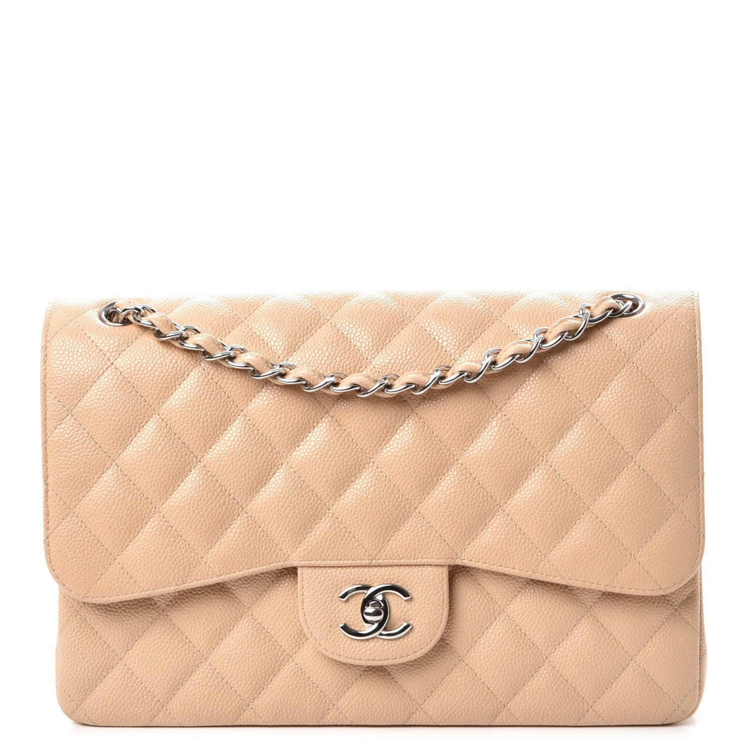 Chanel Caviar Quilted Jumbo Double Flap Beige Clair 1 of 9