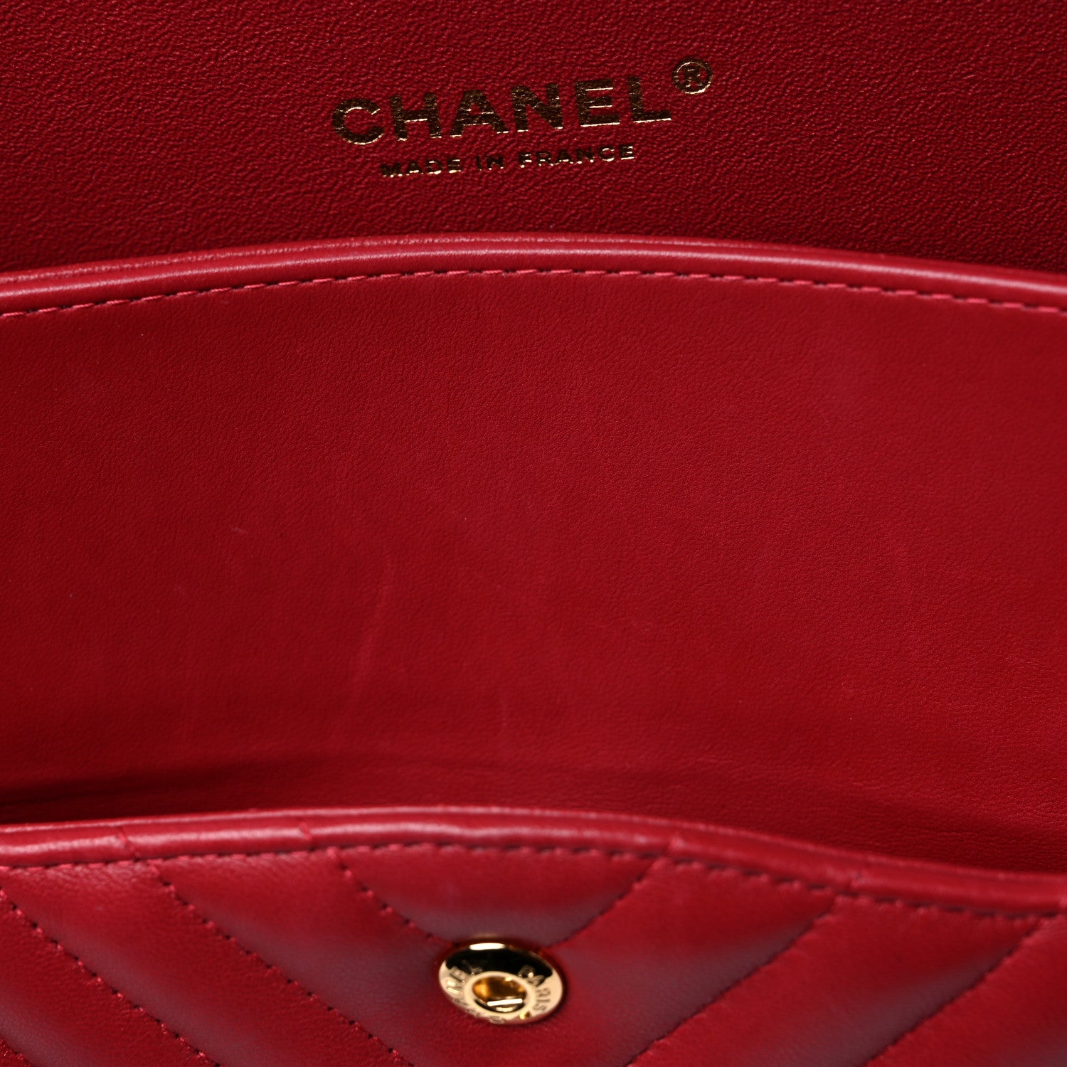 Chanel Lambskin Chevron Quilted Jumbo Double Flap Dark Red 14 of 19
