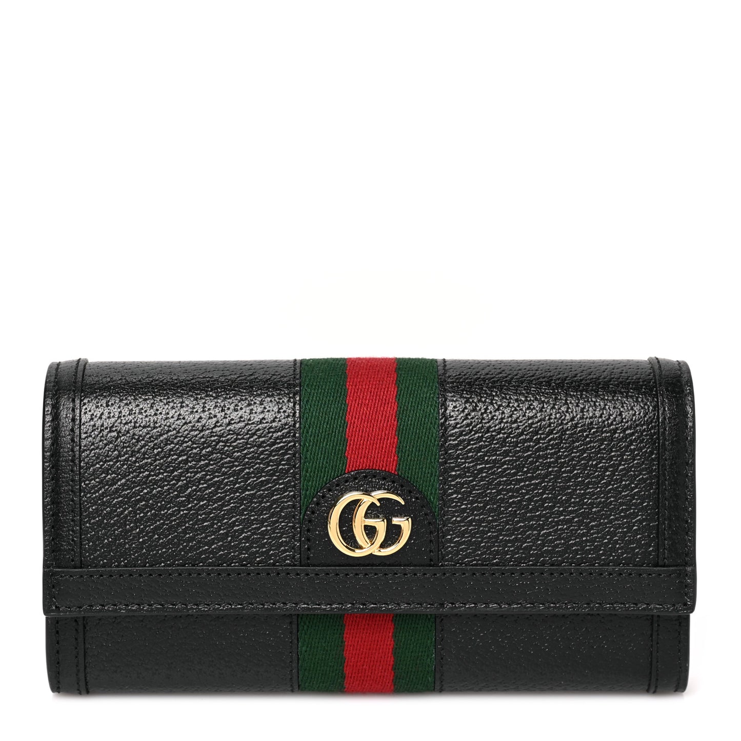 Calfskin Web Ophidia Continental Wallet Black