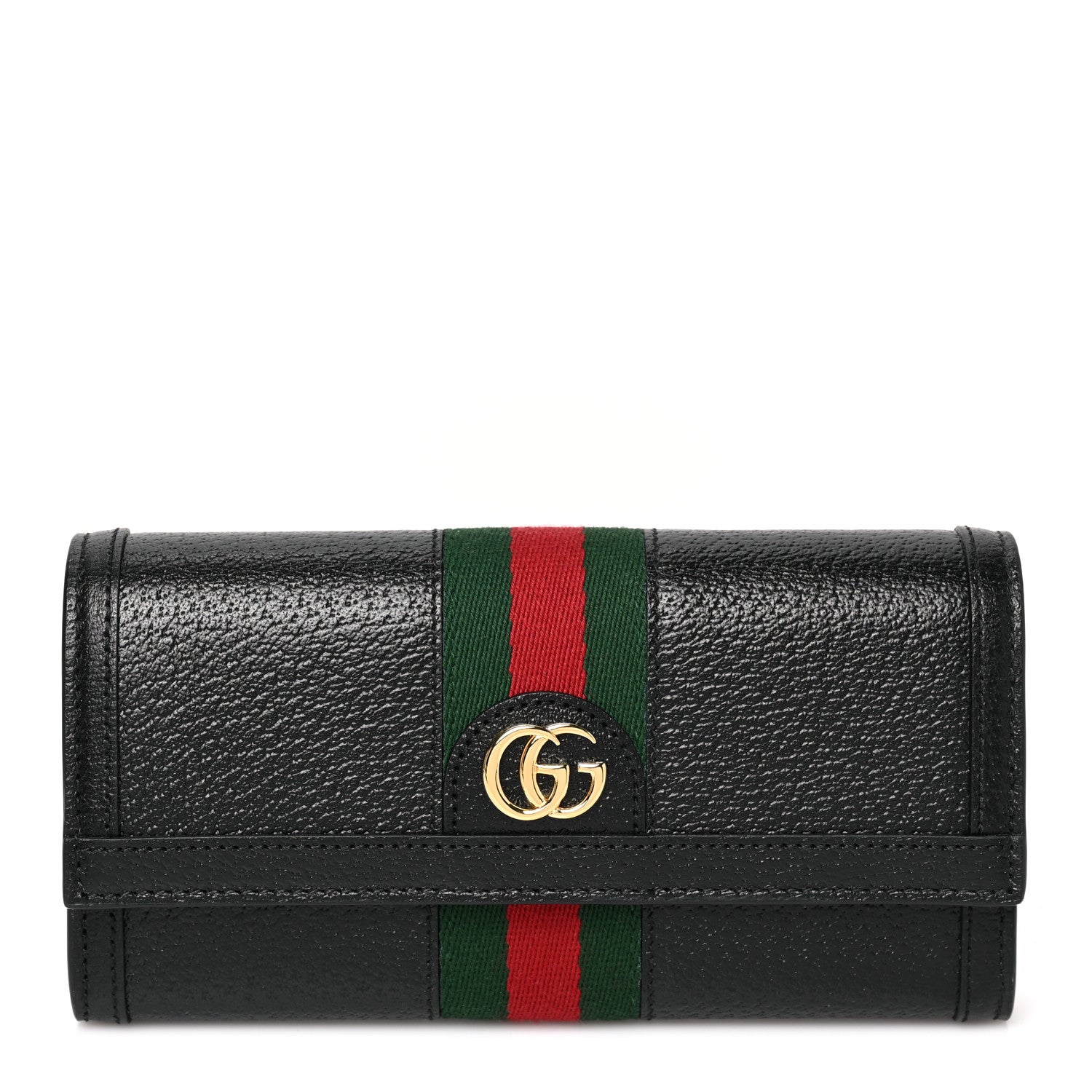 Gucci Calfskin Web Ophidia Continental Wallet Black 1 of 7