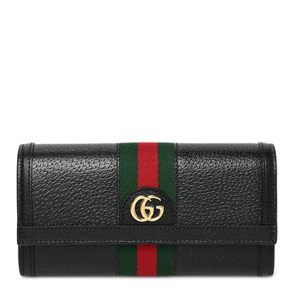 Gucci Calfskin Web Ophidia Continental Wallet Black 1 of 7