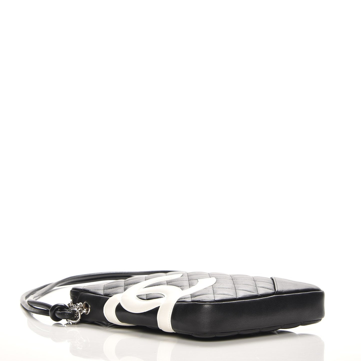 Calfskin Cambon Medium Messenger Black White