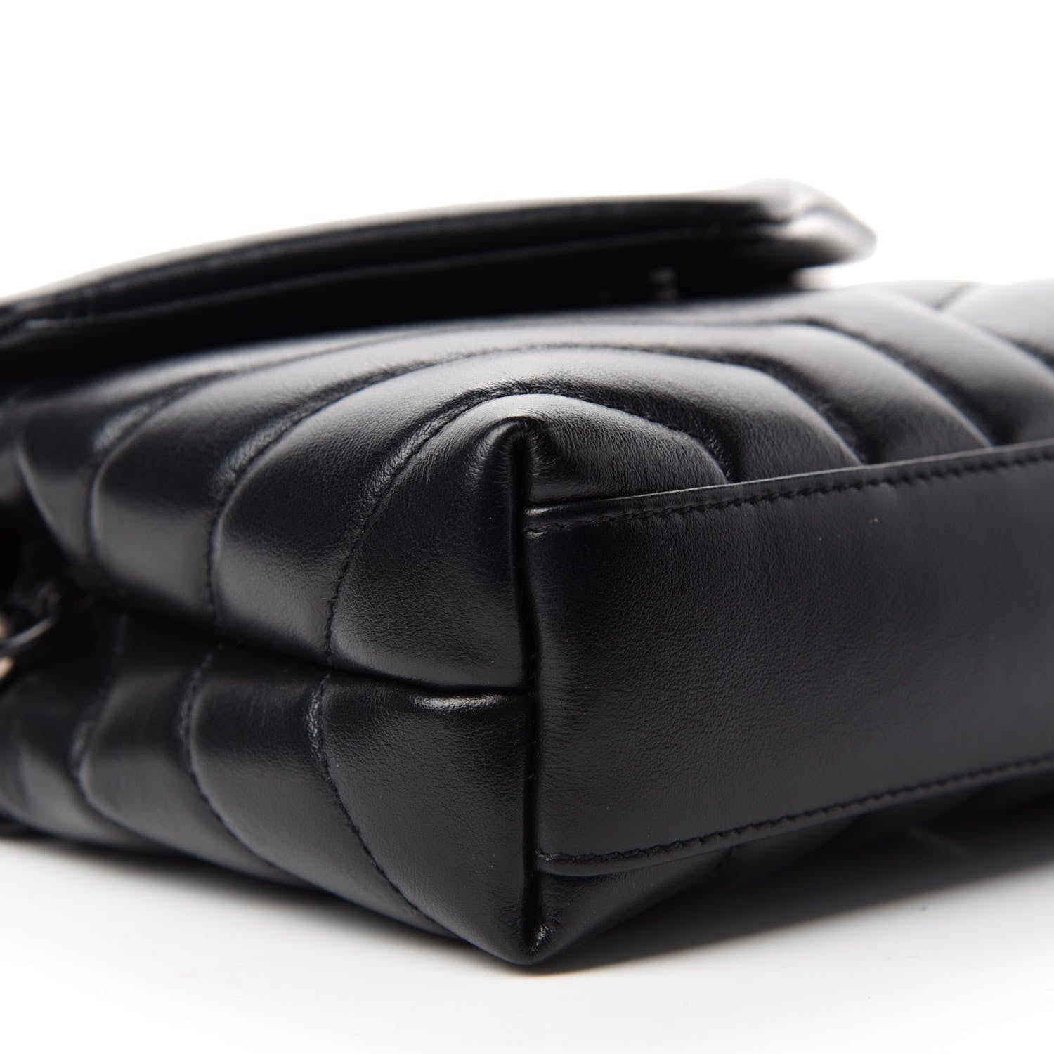 Saint Laurent Calfskin Y Quilted Monogram Toy Loulou Crossbody Bag Black 6 of 11