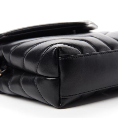 Saint Laurent Calfskin Y Quilted Monogram Toy Loulou Crossbody Bag Black 6 of 11