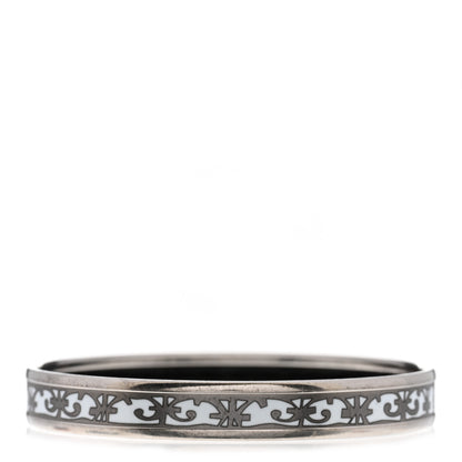 Hermes Enamel Printed Narrow Balcons Du Guadalquivir Bracelet 65 Platine 3 of 5