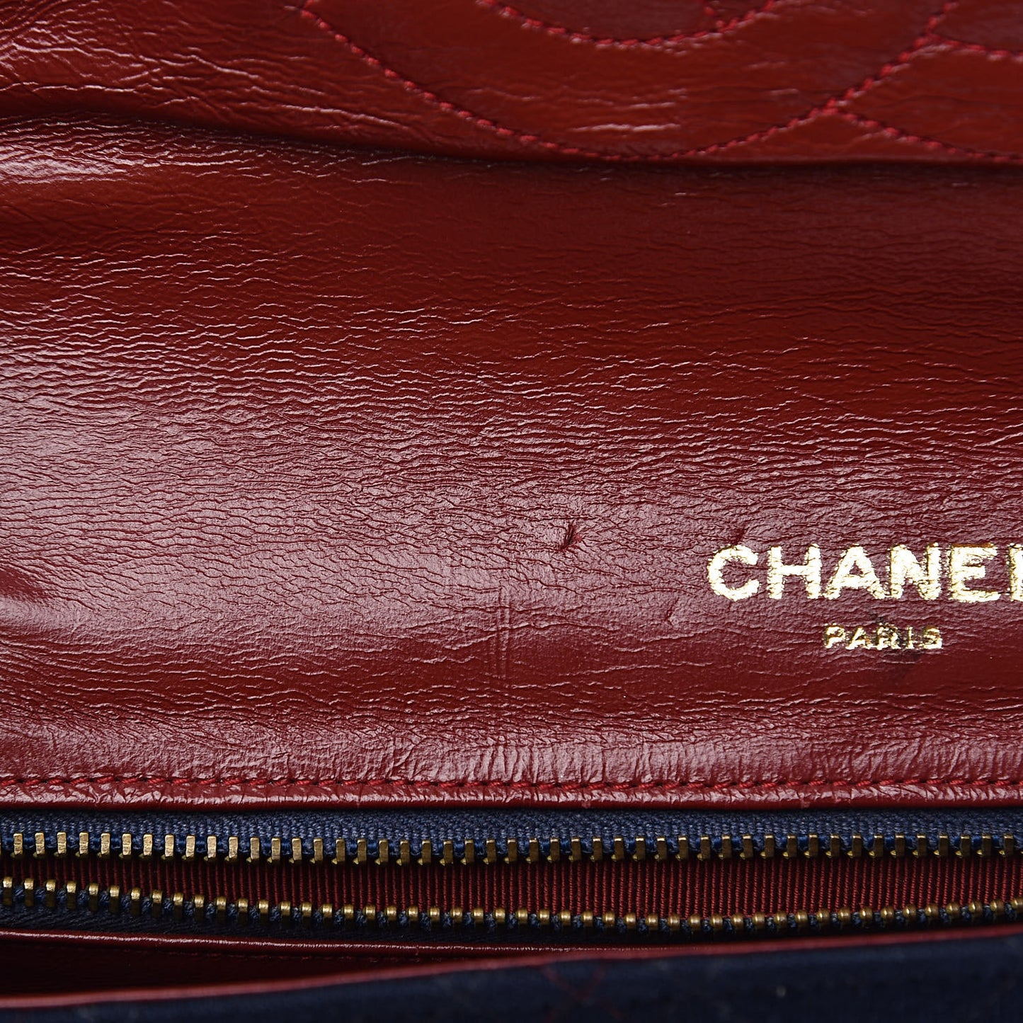 Jersey Lambskin Quilted Single Flap Dark Red Blue