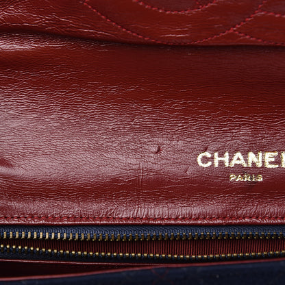 Chanel Jersey Lambskin Quilted Single Flap Dark Red Blue 12 of 18