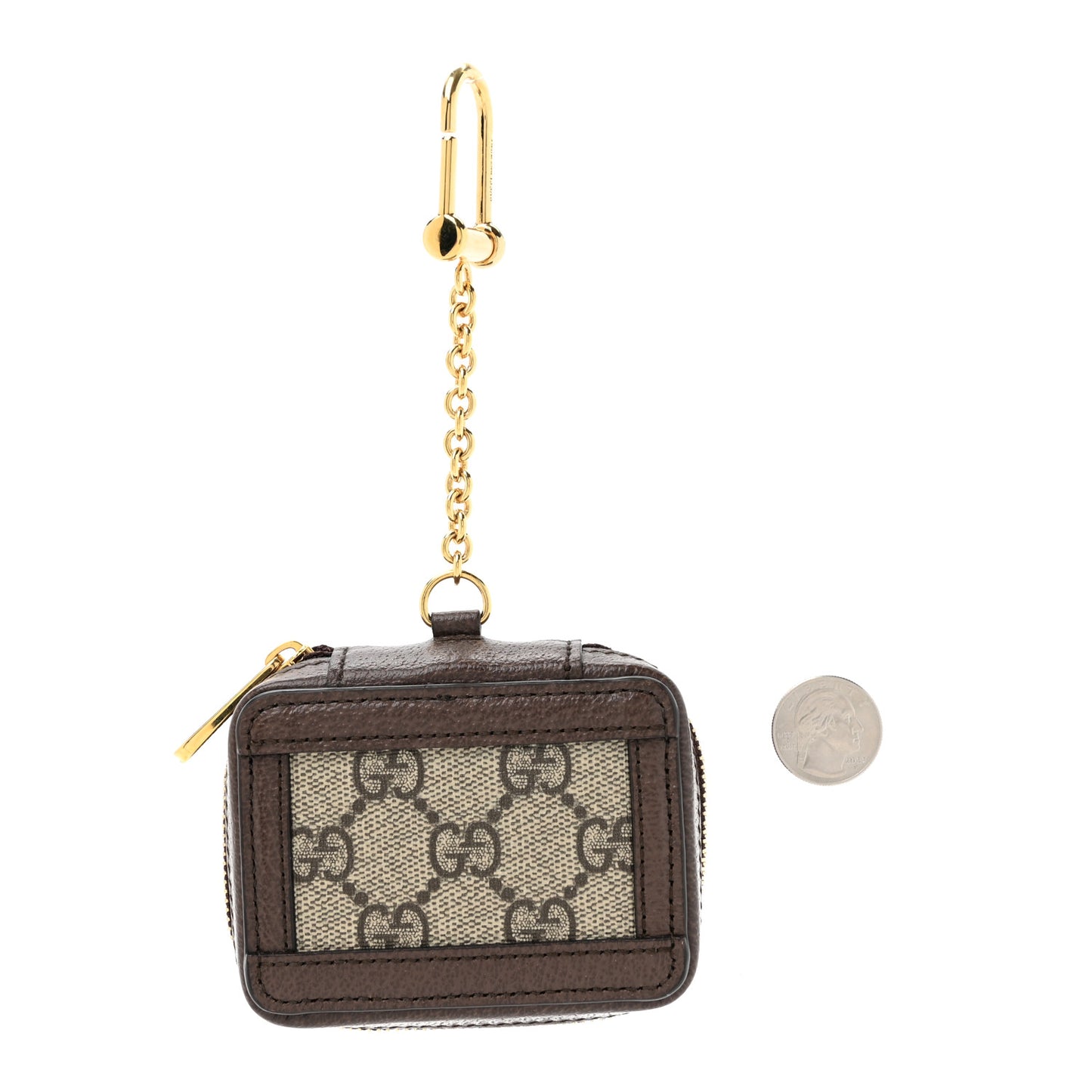 GG Supreme Monogram Textured Dollar Calfskin Web Ophidia AirPods Pro Case Beige Ebony New Acero