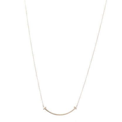 Tiffany 18K Yellow Gold Small T Smile Pendant Necklace 1 of 6