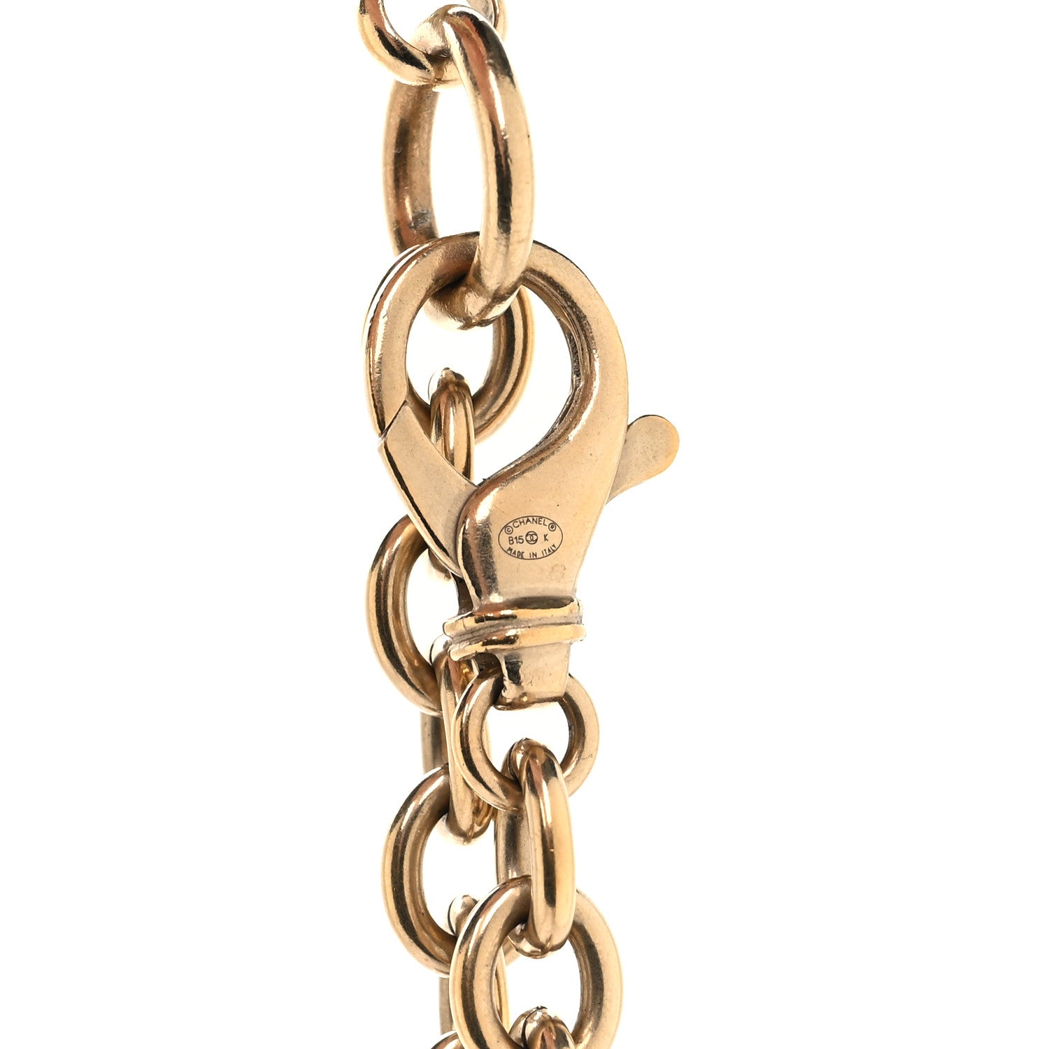 Chanel Quilted CC Pendant Chain Necklace Light Gold 4 of 5