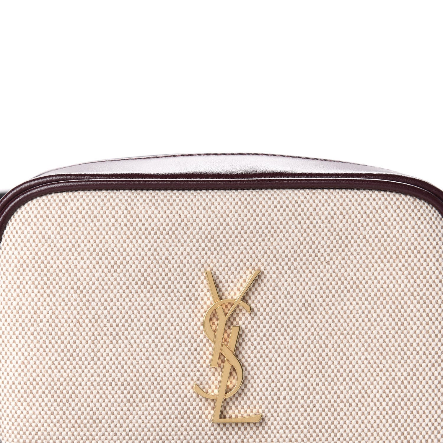 Saint Laurent Calfskin Canvas Monogram Lou Belt Bag Natural Dark Legion Red 10 of 10