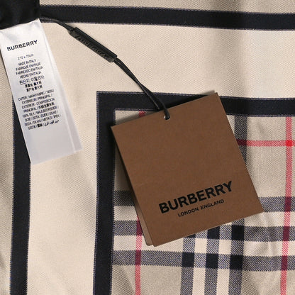 Burberry Silk Monogram Icon Stripe Check Print Scarf Archive Beige 4 of 4