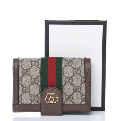 Gucci GG Supreme Monogram Web Ophidia Passport Case Beige New Acero 8 of 8