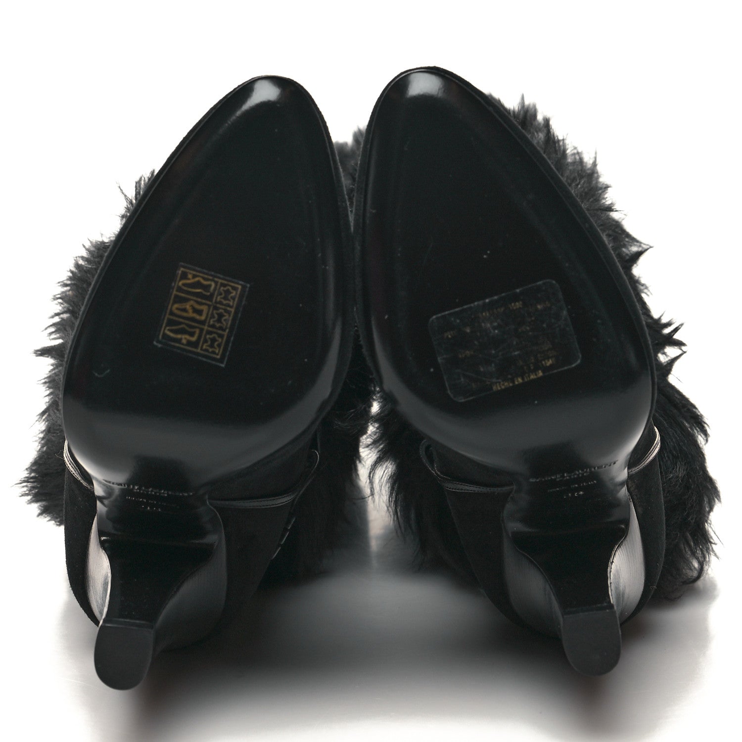 Saint Laurent Suede Faux Fur Jokull 105 Over The Knee Boots 38 Black 5 of 7