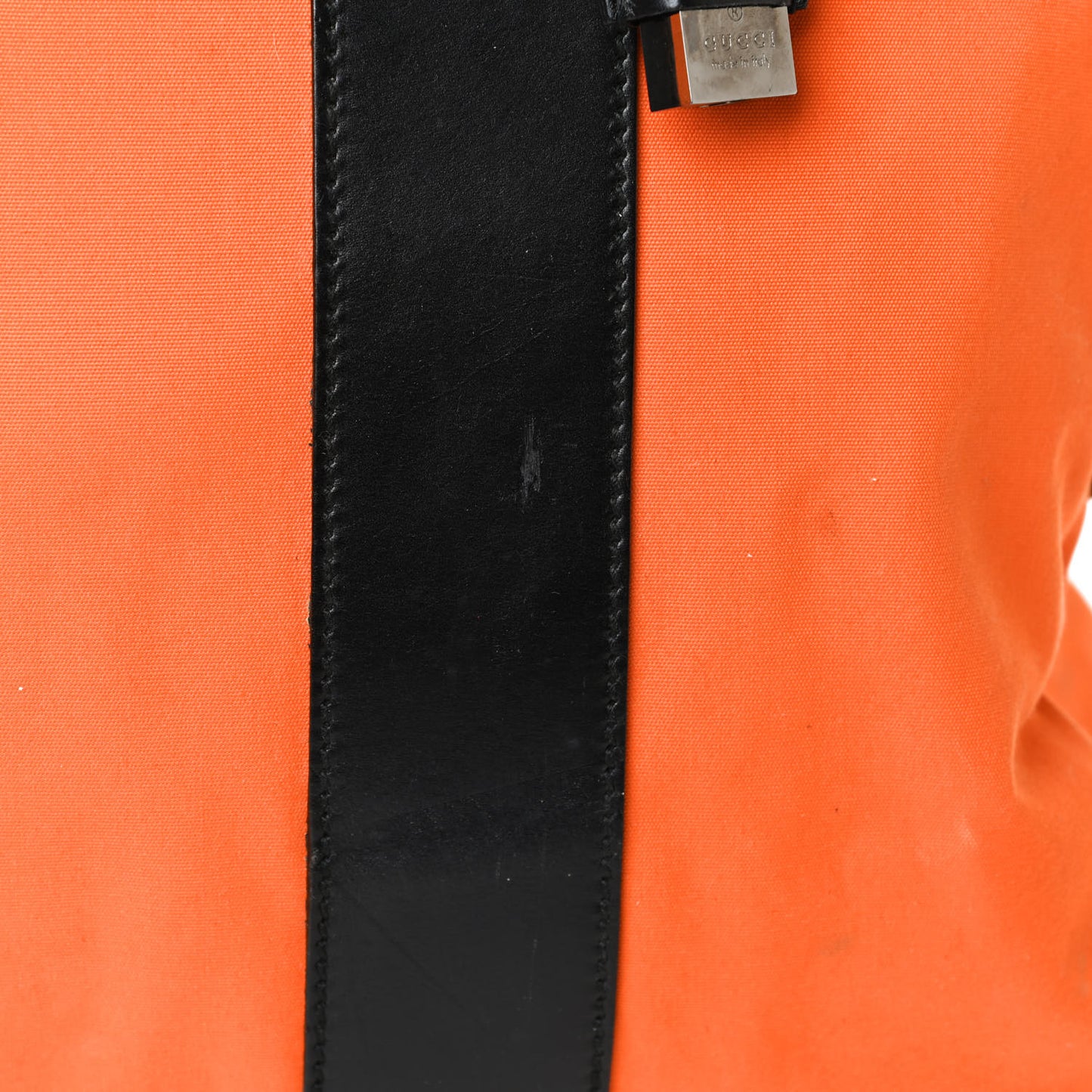 Nylon Calfskin Duffle Bag Orange