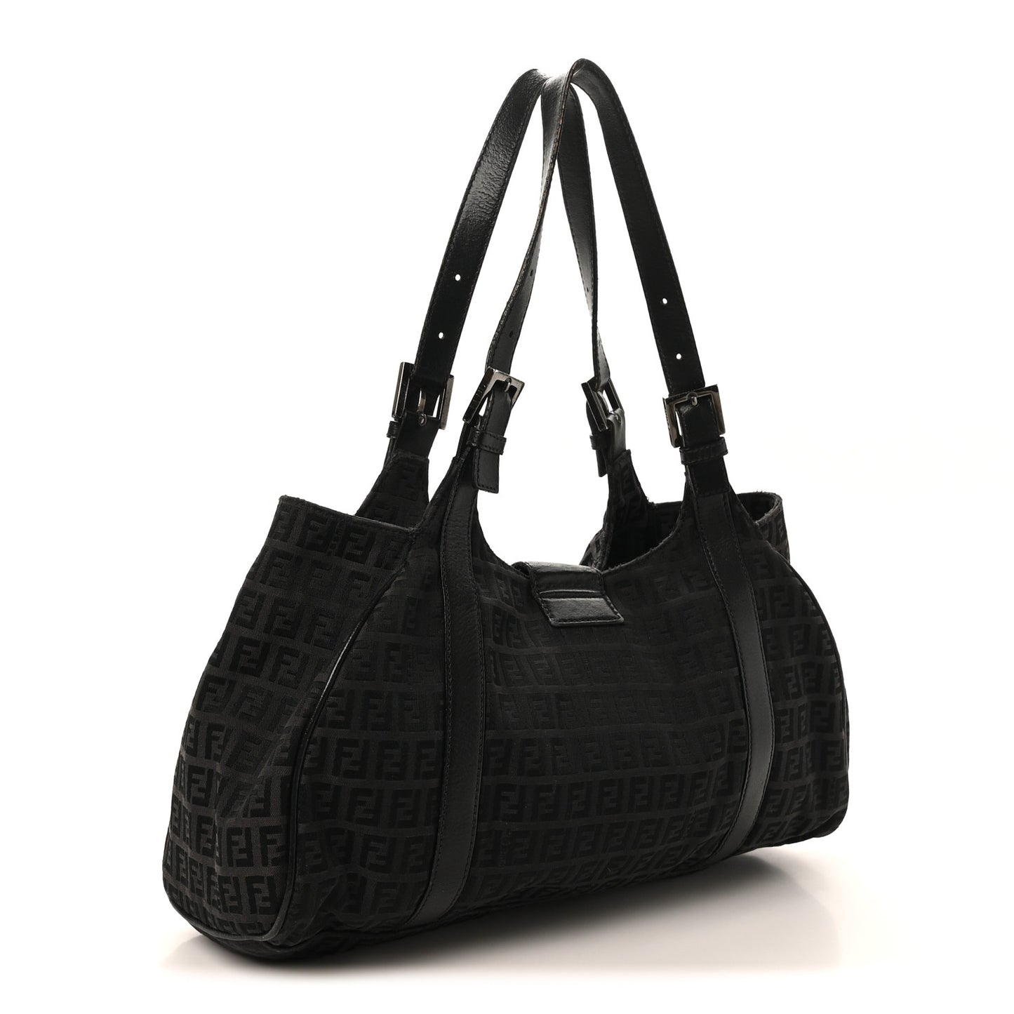 Zucchino Vitello Shoulder Bag Black Moro