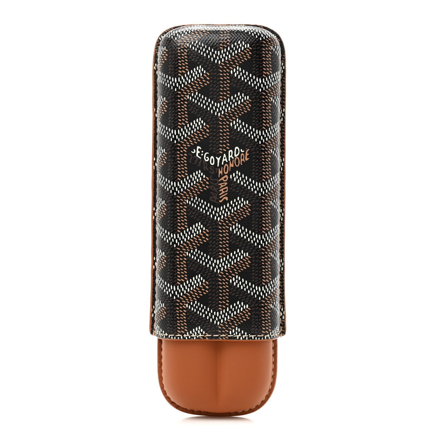 Goyardine Churchill 2 Cigar Case Black Gold