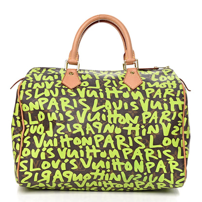 Louis Vuitton Monogram Graffiti Speedy 30 Green 1 of 16
