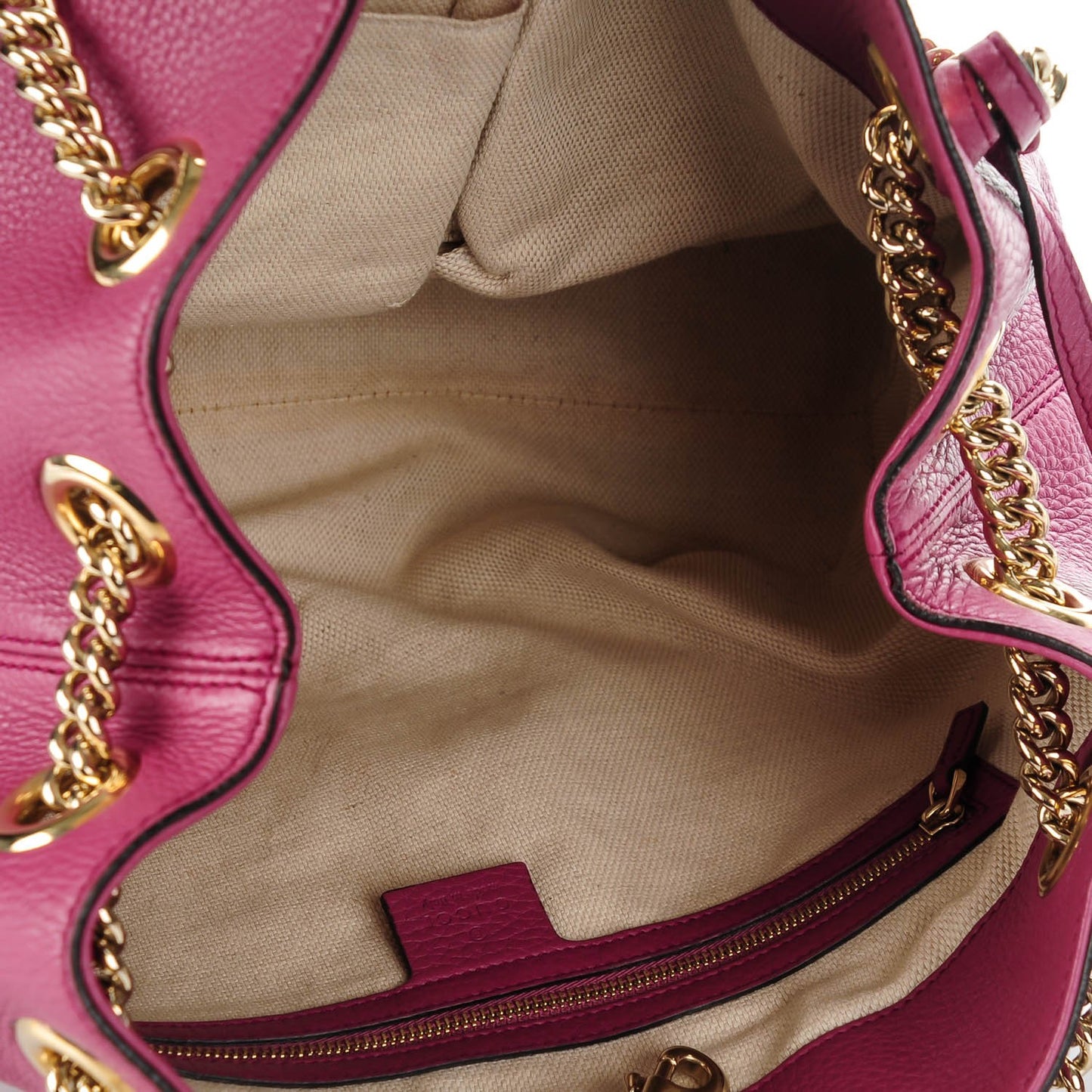 Pebbled Calfskin Medium Soho Chain Shoulder Bag Peonia Flower