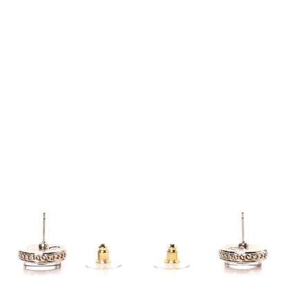 Chanel Resin CC Turnlock Stud Earrings Pink Gold 3 of 5