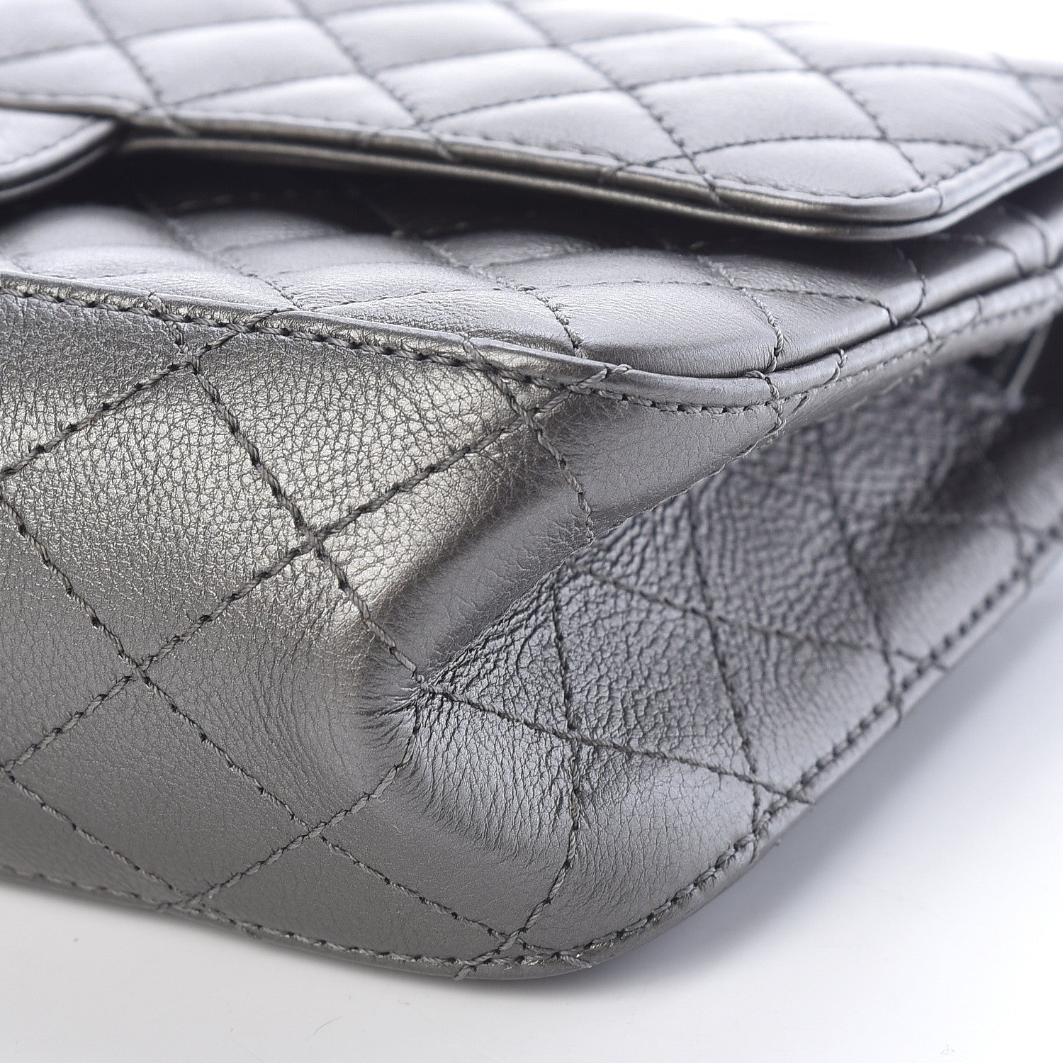 Chanel Metallic Calfskin Quilted 2.55 Reissue 225 Flap Charcoal 11 of 14