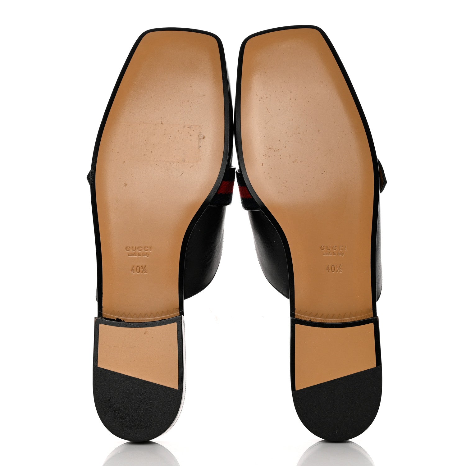 Gucci Calfskin Web Womens Peyton GG Slippers 40.5 Black 5 of 9