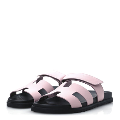 Hermes Calfskin Womens Chypre Sandals 41 Rose Porcelaine 4 of 13