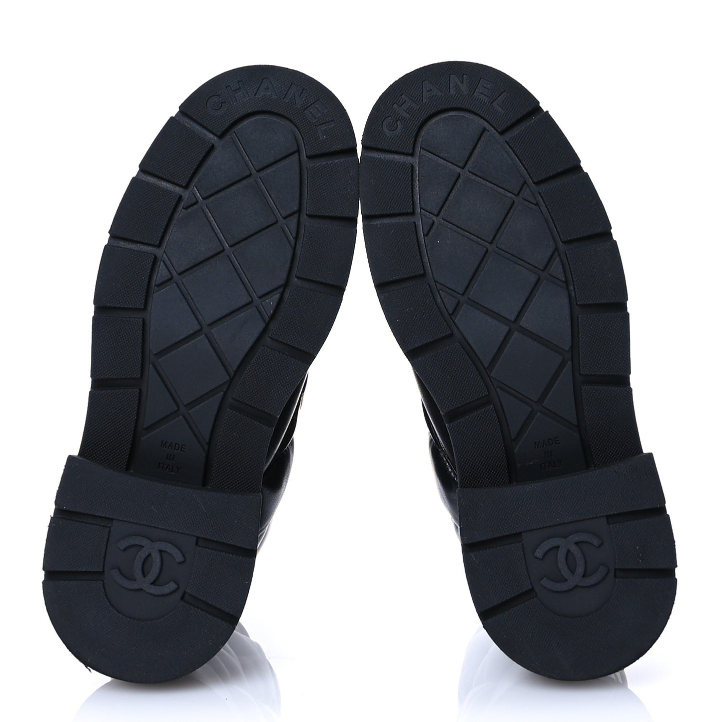 Lambskin Calfskin Quilted Lace Up Combat Boots 38 Black
