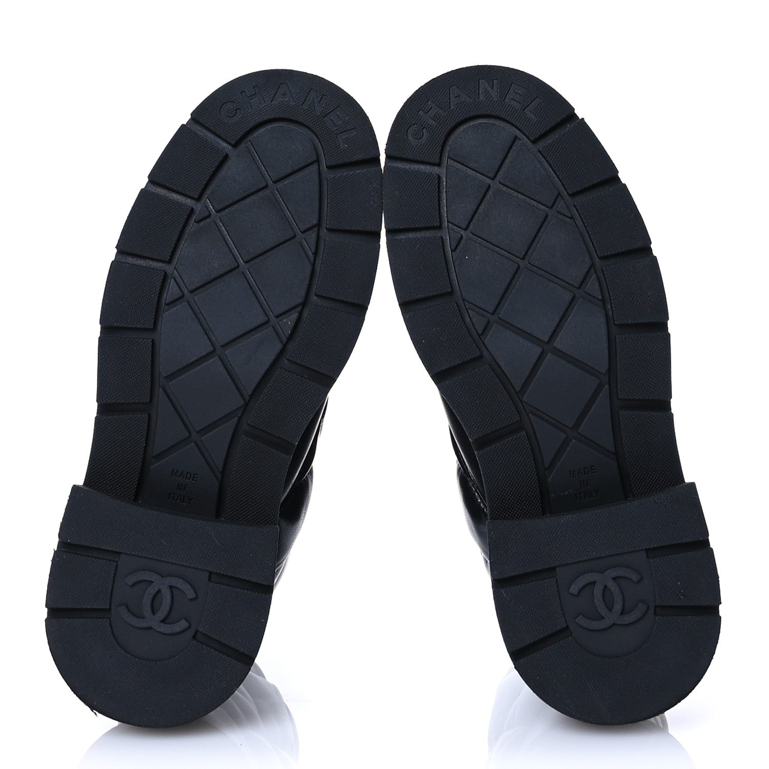 Chanel Lambskin Calfskin Quilted Lace Up Combat Boots 38 Black 6 of 12