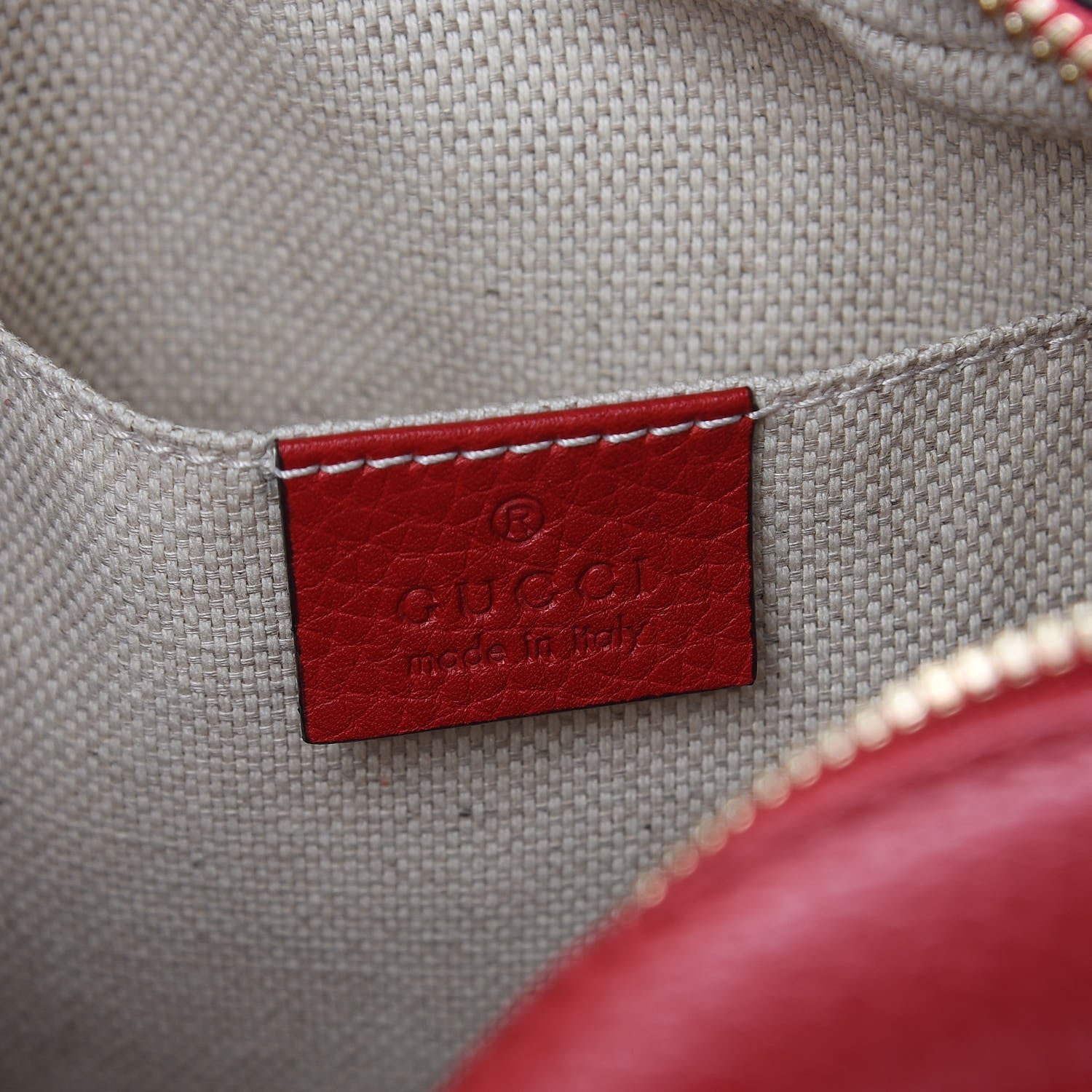 Gucci Pebbled Calfskin Small Soho Disco Bag Tabasco Red 6 of 9