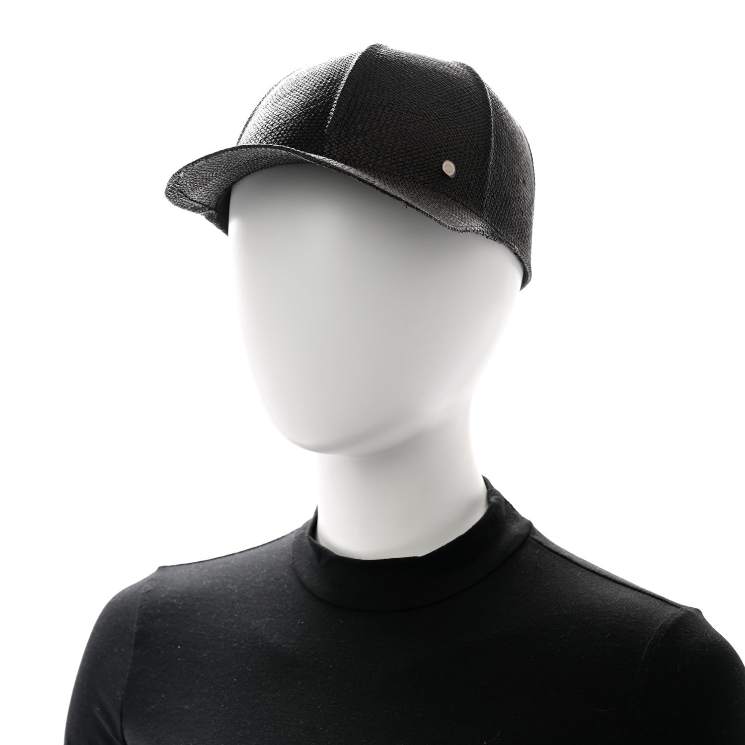 Hermes Panama Straw Mens Riley Cap 59 Black 2 of 8