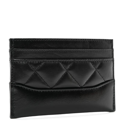 Chanel Aged Calfskin Quilted Gabrielle Card Holder Black 3 of 8