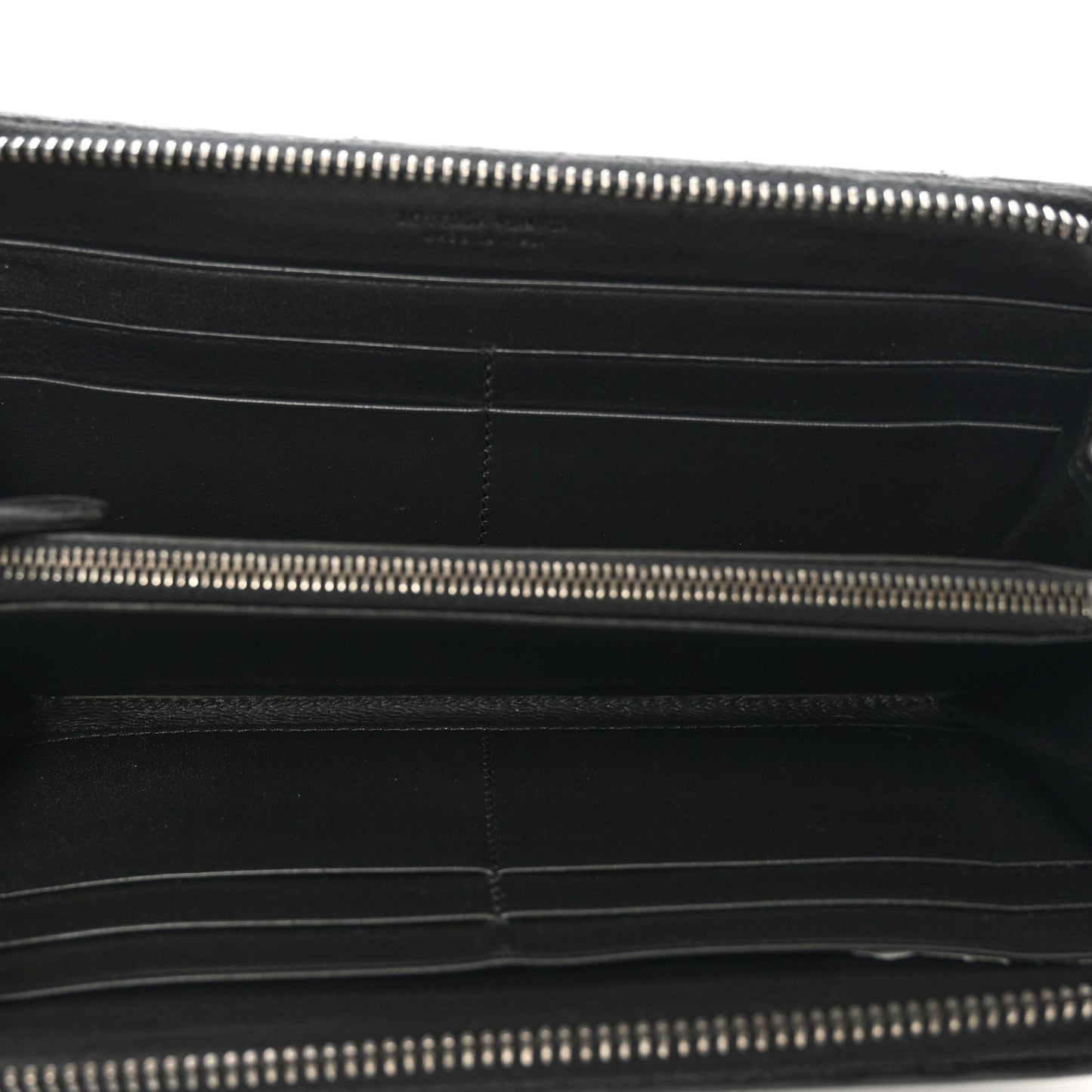 Nappa Intrecciato Zip Around Wallet Black