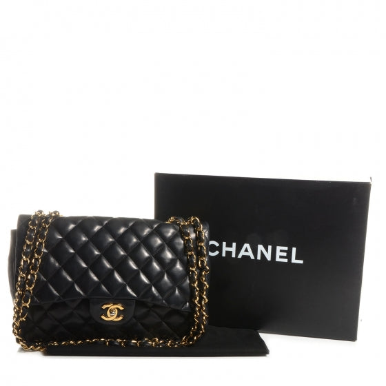 Chanel Lambskin Quilted Jumbo Single Flap Black 3 of 9