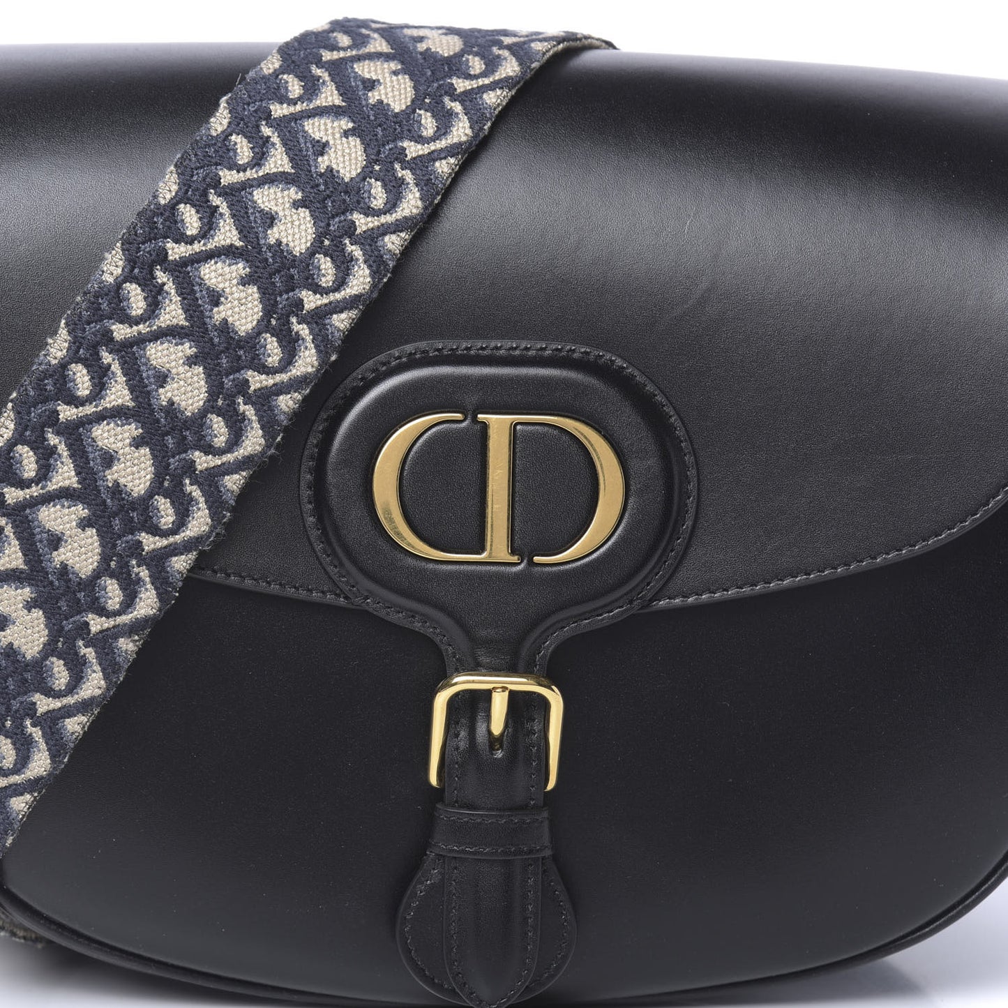 Box Calfskin Large Bobby Flap Black